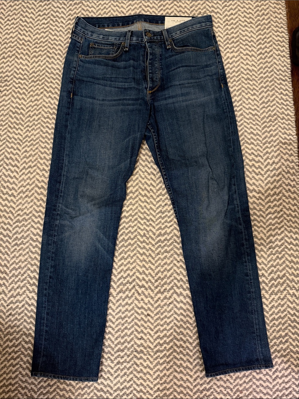 Rag & Bone Fit 2 Men's Dark Blue Straight-Leg Jeans